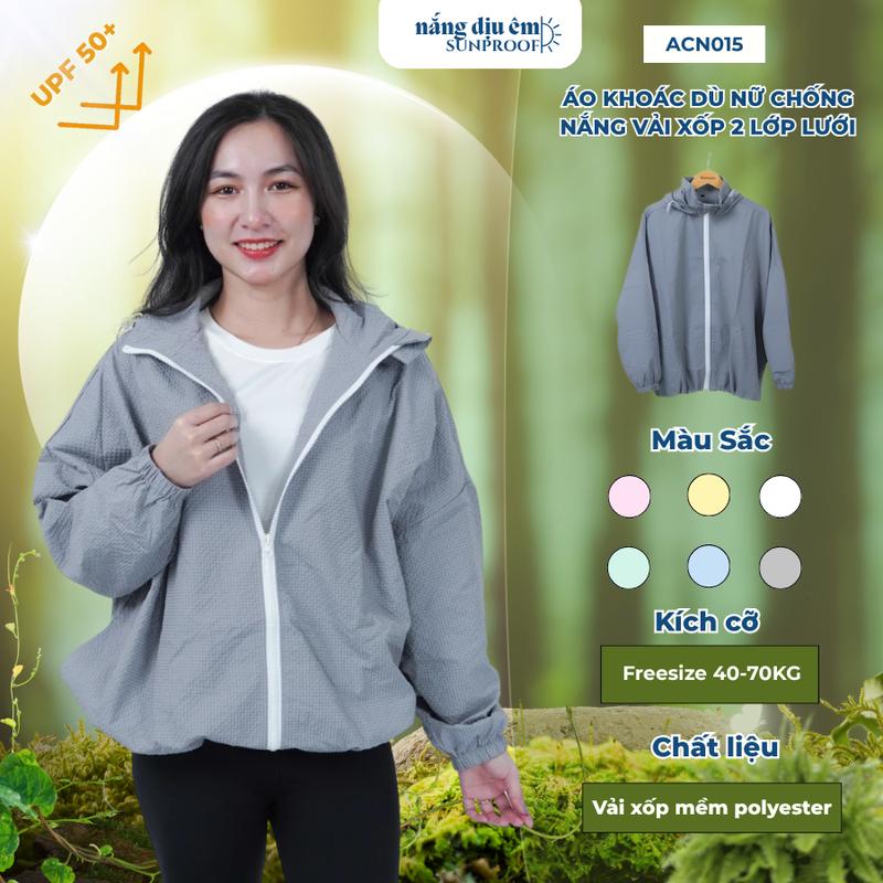  Áo khoác chống nắng vải xốp 2 lớp chống tia UV UPF 50+ áo gió unisex thời trang Sport Nữ SixMoon Top Jacket Women 