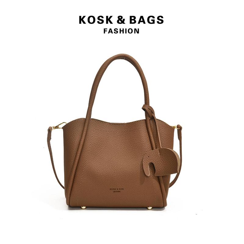 KOSK-Túi Xách Tay, Thanh Lịch, Màu Trơn Làm Bằng Da PU, Thích Hợp Cho Nữ, Túi Đeo Vai Thường Ngày Bag Bag