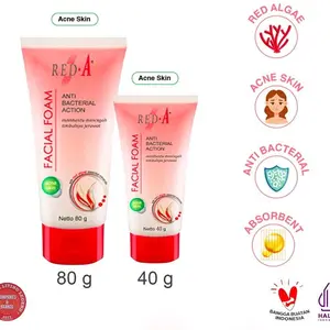 Red-A Facial Foam For Acne Skin with Oil Absorbent, Triclosan & Antibacterial (tersedia 40 Gr & 80 Gr)