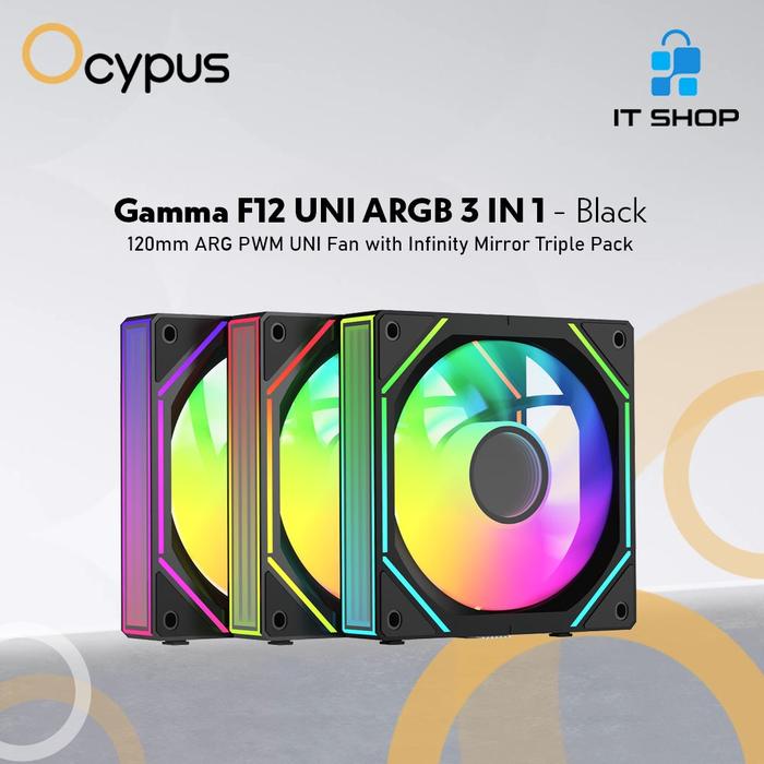 Jual OCYPUS Fan Case Gamma F12 UNI ARGB 3 IN 1 Black - Kota Surabaya ...