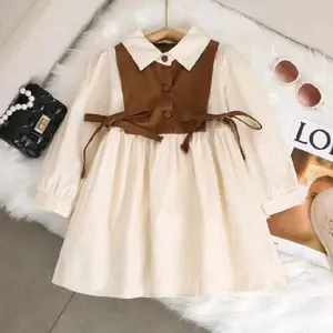 Dres kombinasi,dres anak perempuan Dres anggun dan cantik Bahan cringkel airplow