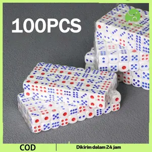 100pcs Plastik Barang Plastik Distro Dice Dadu Permainan Dadu Dadu Kecil Plastic Dice Dadu Dengan Sudut Membulat
