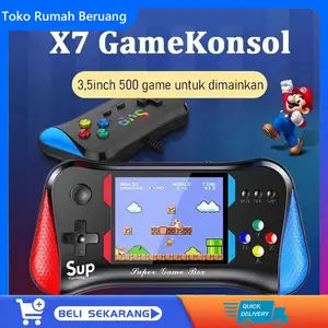 500 in 1 X7M GameBoy Tanding Layar HD 3.5 Inci Portable Dual Konsol Stick Konsol Konsol Game Dua Pemain Game Genggam Konsol Game Retro Merah