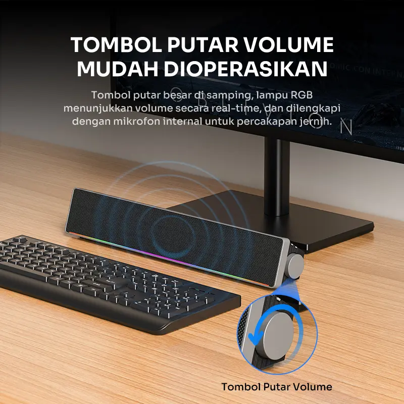 Robot RB680 RGB Lightshow Bluetooth Soundbar Speaker 10W Dual Channel Stereo 4 Speaker USB Micro SD Card Aux 3.5mm- BISA COD Speaker Wireless Bass 5