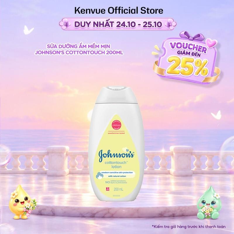 Sữa dưỡng ẩm mềm mịn Johnson's Baby Cotton Touch 200ml - Cho Bé