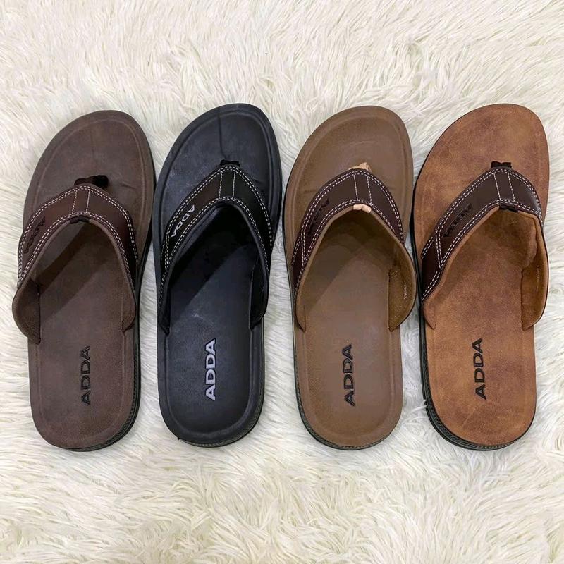ADDA Dép quai da nam Thái Lan ADDA 72f03, quai kẹp mũi hở, đế bằng, chất liệu đế cao su nhẹ, có độ bám tốt, mặt đế lót lớp nhung mềm mại