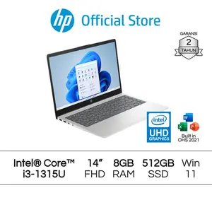 Laptop HP 14 Core i3 1315U 8GB 512GB W11+OHS 14" FHD - EP0266TU