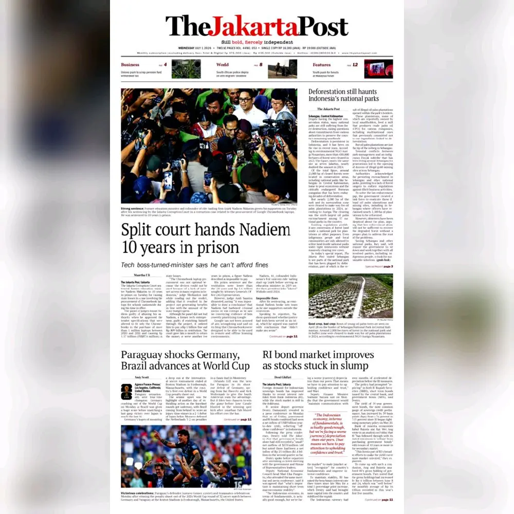 KORAN THE JAKARTA POST  EDISI JULI 2026