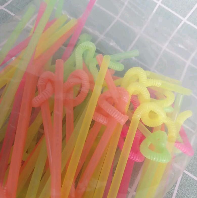 Sedotan Fungky / Sedotan Ulir Spiral Warna- warni @50pcs Straw Buah Minuman 3