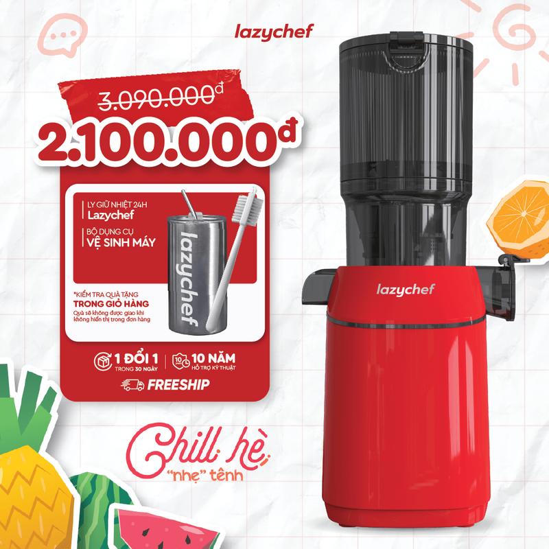 [HOT] Máy Ép Chậm Nguyên Quả 3S Lazychef 200W Dòng Premium - Máy Ép Trái Cây, Làm Kem, Tháo Lắp 3 Giây, Công Nghệ Ép Lạnh,Bảo Hành 12 Tháng, Hỗ Trợ Kỹ Thuật 10 Năm Xay Sinh Tố