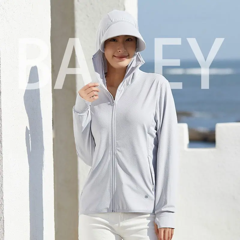 Bailey Jaket Hoodie Wanita Pelindung Sinar UV Premium Breathable Comfortable UPF50+ Olahraga Wanita Jaket 5