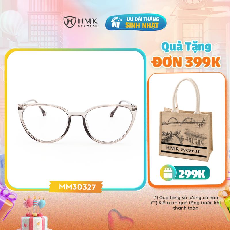 Gọng Kính Cận HMK Eyewear Mắt Mèo Nhựa Phối Kim Loại Chắc Chắn Sang Trọng Quý Phái Bền Dẻo - MM30327