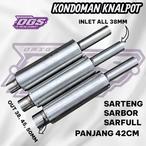 KONDOMAN KNALPOT FULL STAINLESS ALL MOTOR MATIC INLET 38MM OUT 38MM 45MM 50MM SARINGAN SETENGAH FULL BOR LUSTER