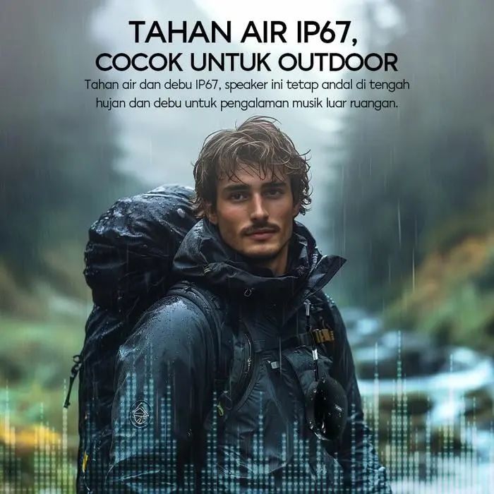 SPEAKER PORTABLE VIVAN VS7 BLUETOOTH 5.3 SPEAKER OUTDOOR PORTABLE CLASSIC WATERPROOF IP67 TWS