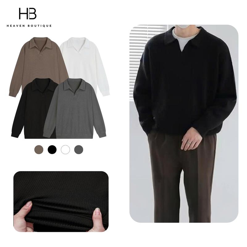 NEW 2025 Áo Thun Dài Tay Thu Đông Local Brand HEAVEN Phối Cổ V Phong Cách Hàn Quốc A40