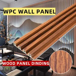 3M/2.9M/WOOD PANEL WPC KISI KISI KAYU WALL PANEL PVC MOTIF KAYU WALLPANEL PVC 3D/ WPC WALL PANEL/WPC,WALLPANEL WPC PVC UK 290 CM X 16.8 CM X 23 MM WOOD WALLPANEL DEKORASI DINDING RUMAH pvc untuk dinding wall panel pvc tempel