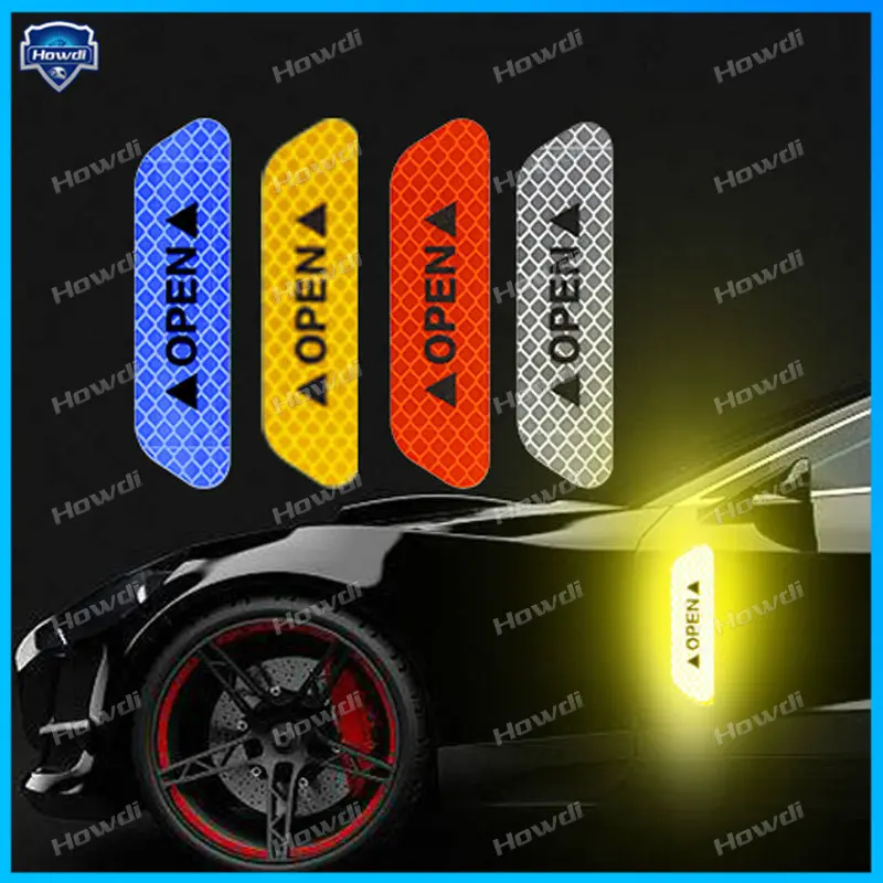 Pelekat Reflektor Kereta, 1pc, Reflektif Tinggi, Aksesori Luaran, Pita Reflektif, Amaran Refleks, untuk Badan Kereta, Kereta,