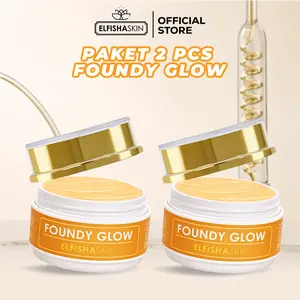 [Special Promo] Elfisha Skin 2PCS  Foundy Glow - Foundation Lebih Hemat & Mencerahkan Wajah Niacinamide 2%. Day cream yang Pencerah dengan Extract Collagen, Mengurangi Flek Hitam Double Manfaat