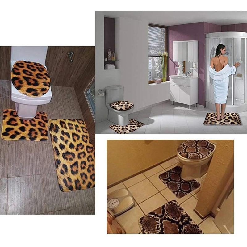 Product Introduction of 3pcs Bathroom Rug Set Toilet Contour Lid Cover Non Slip Bath Mat 22