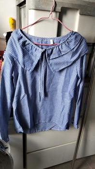 Product Review of Korean style Women Blouse baju wanita casual Long Sleeve Stripe shirt Tops Lady Clothing from E**y E**y 1
