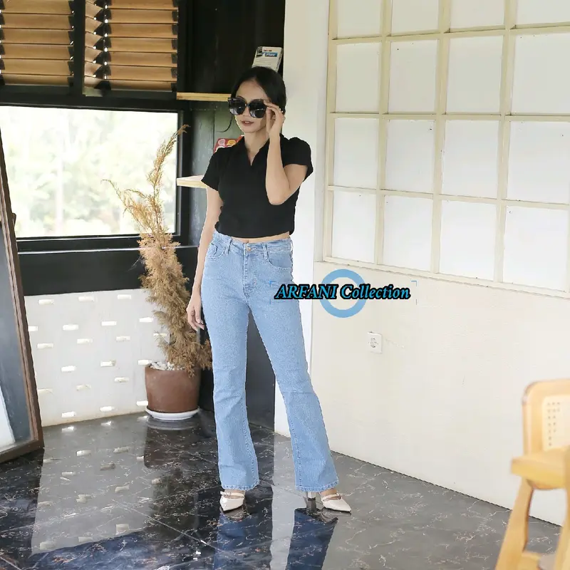 CELANA HIGHWAIST CUTBRAY JEANS WANITA | CELANA CUTBRAY STRECHT | LOOSE JEANS WANITA | SIZE 27-34 Panjang Stretch 3