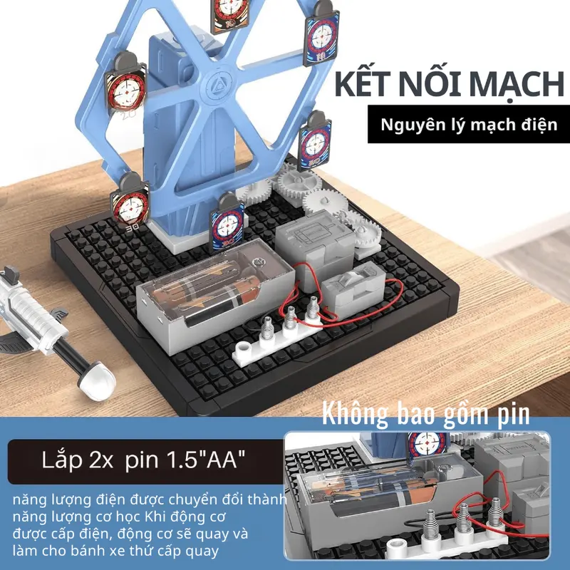 Đồ Chơi Lắp Ráp Quay Bắn Mục Tiêu , Lego Ghép Hình Cơ Khí Chuyển Động Đồ Chơi STEM Học Tập Cho Trẻ Em 1