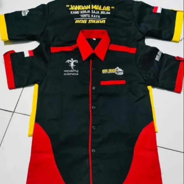 Kemeja Bos Muda Jangan Malas Bordir Hem Truck Bonus Stiker