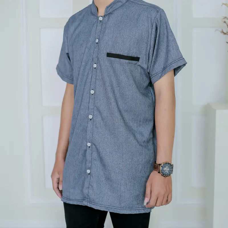 KEMEJA KOKO BAJU MUSLIM PRIA LENGAN PENDEK KURTA DEWASA FASHION MUSLIM 2