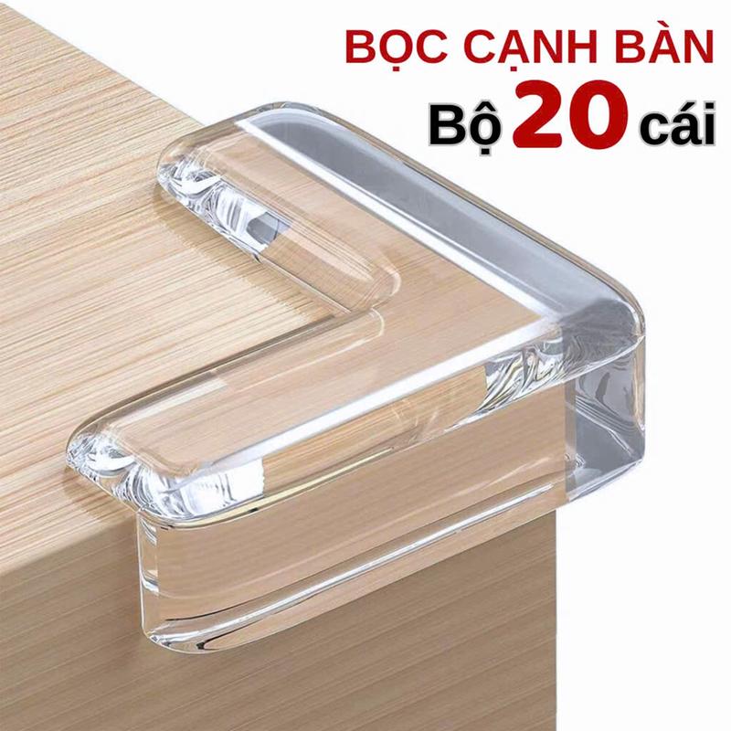 Bọc cạnh bàn COMBO 20 MIẾNG silicon trong suốt bịt góc bàn bảo vệ cạnh & góc chống va đập cho trẻ nhỏ khi chạy giỡn trong ngôi nhà