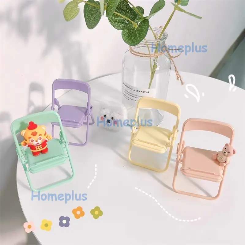 HomePlus Stand Kursi Macaron Holder Universal Dudukan Penyangga Handphone Model Bangku Mini Chair Folding Mobile Phone Stand Holder Hp Model Kursi 4