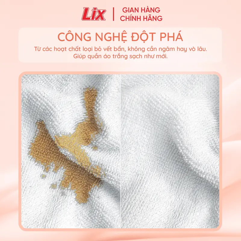 Nước giặt Lix Siêu sạch hương hoa anh đào túi 2.4Kg N2503 làm sạch cực nhanh vết bẩn, lưu hương dài lâu 4