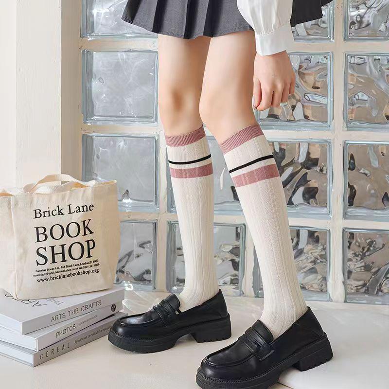 Product Introduction of Tất Cao Đến Đầu Gối Cho Nữ, Tất Dài Sọc Nhiều Màu Sắc, Mỏng, Cho Mùa Hè, Cho Nữ Sinh, Học Sinh, Tiệc Tùng, Trường Học, Thoải Mái Jean 26
