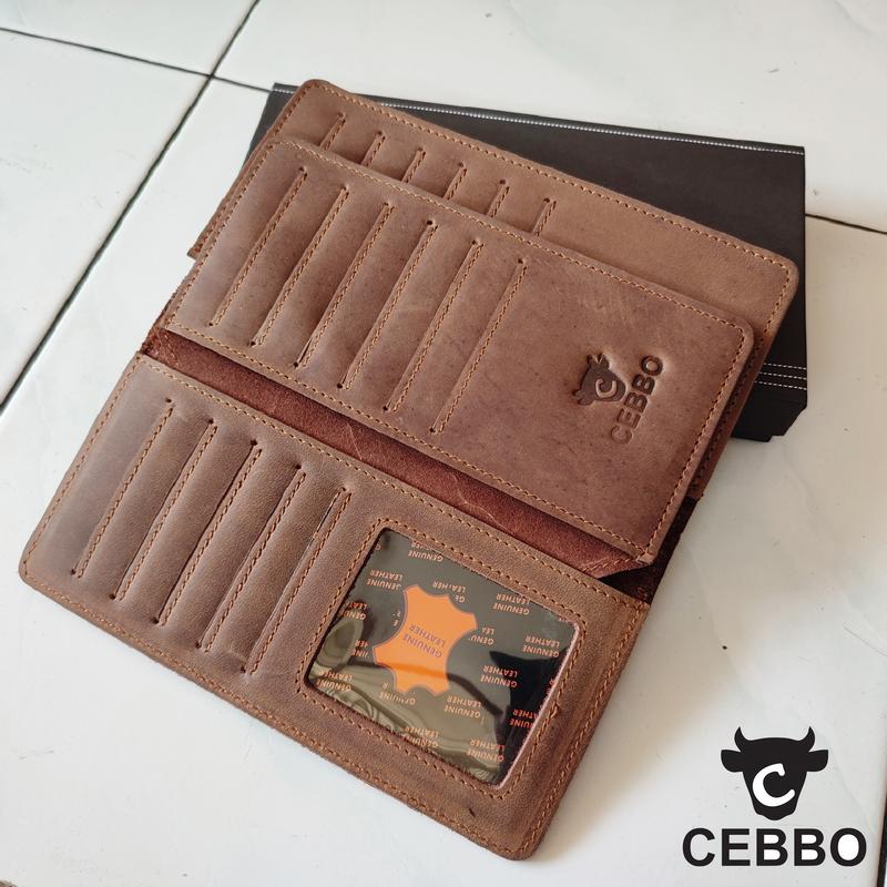 Dompet Panjang Pria Kulit Sapi Asli Crazy Horse Leathe Merk CEBBO Dompet Panjang Bisa Muat Hp Kartu Uang 2