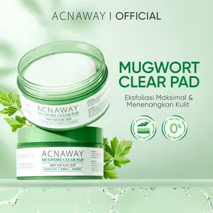 ACNAWAY Mugwort Clear Pad – Kapas Eksfoliasi Lembut Angkat Komedo, Minyak & Sel Kulit Mati Untuk Kulit Sensitif & Berjerawat with Cica + Mugwort + Salicylic Acid