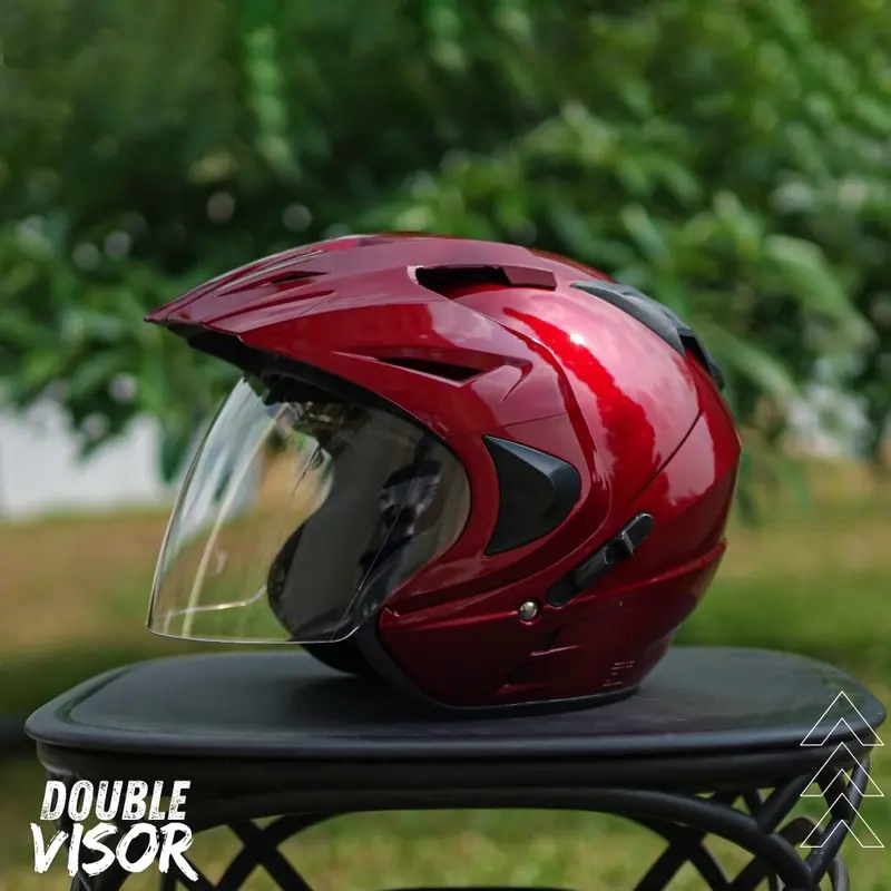 INK Helm JP8 Half Face Pria Wanita SNI Double Visor 3