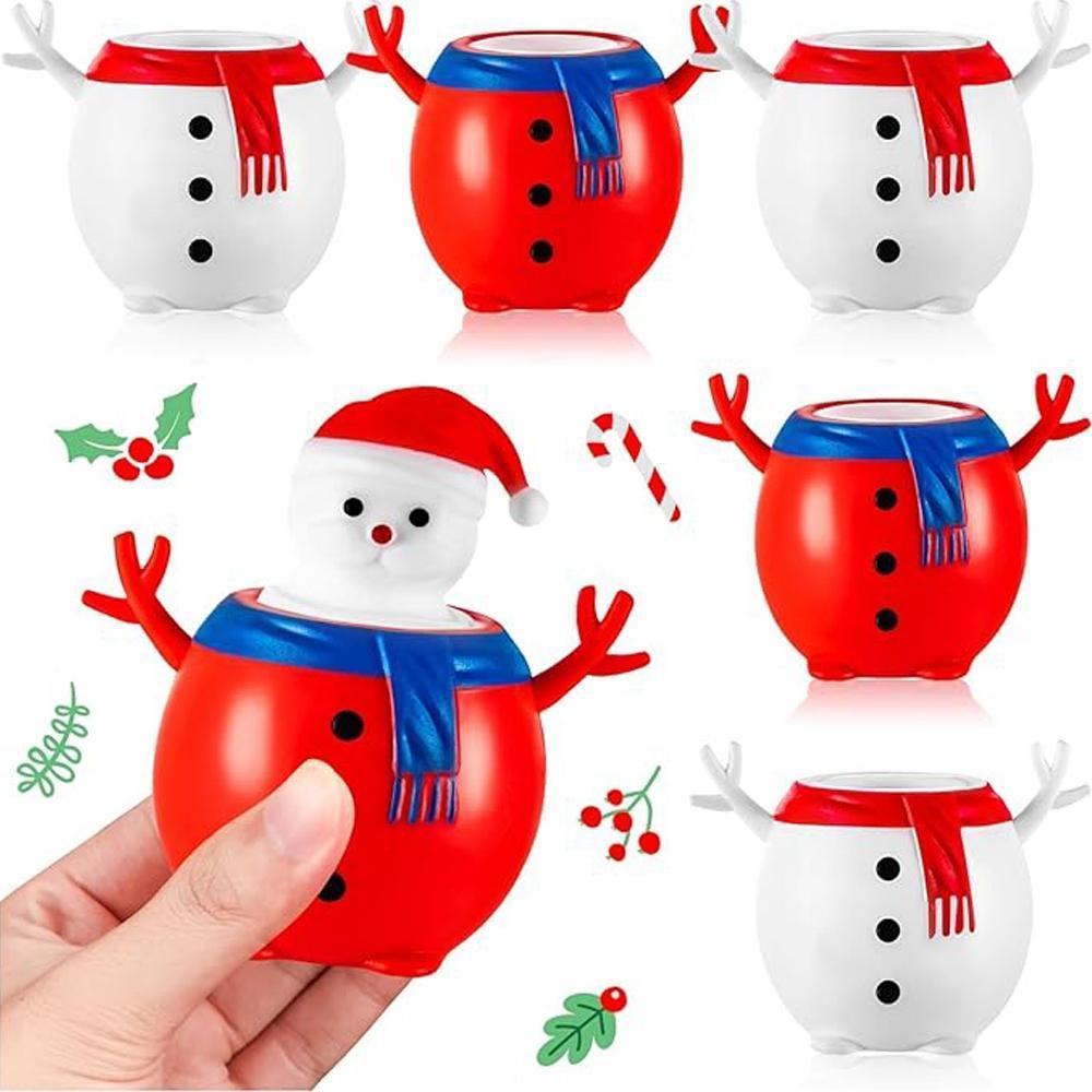 クリスマス スノーマン スクイーズ玩具セット、ストレス解消ボール