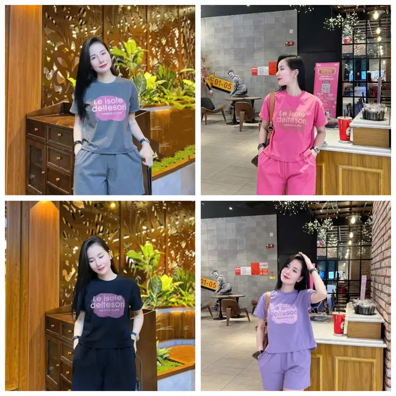 BỘ CỘC TAY NỮ CHẤT THUN COTTONG LE ISOLE SIZE 40KG - 90KG