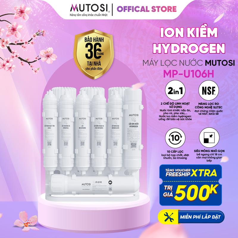 Máy Lọc Nước Để Gầm 2 Chế Độ Nước Tinh Khiết (RO) Và Ion Kiềm Hydrogen Mutosi MP-U106H