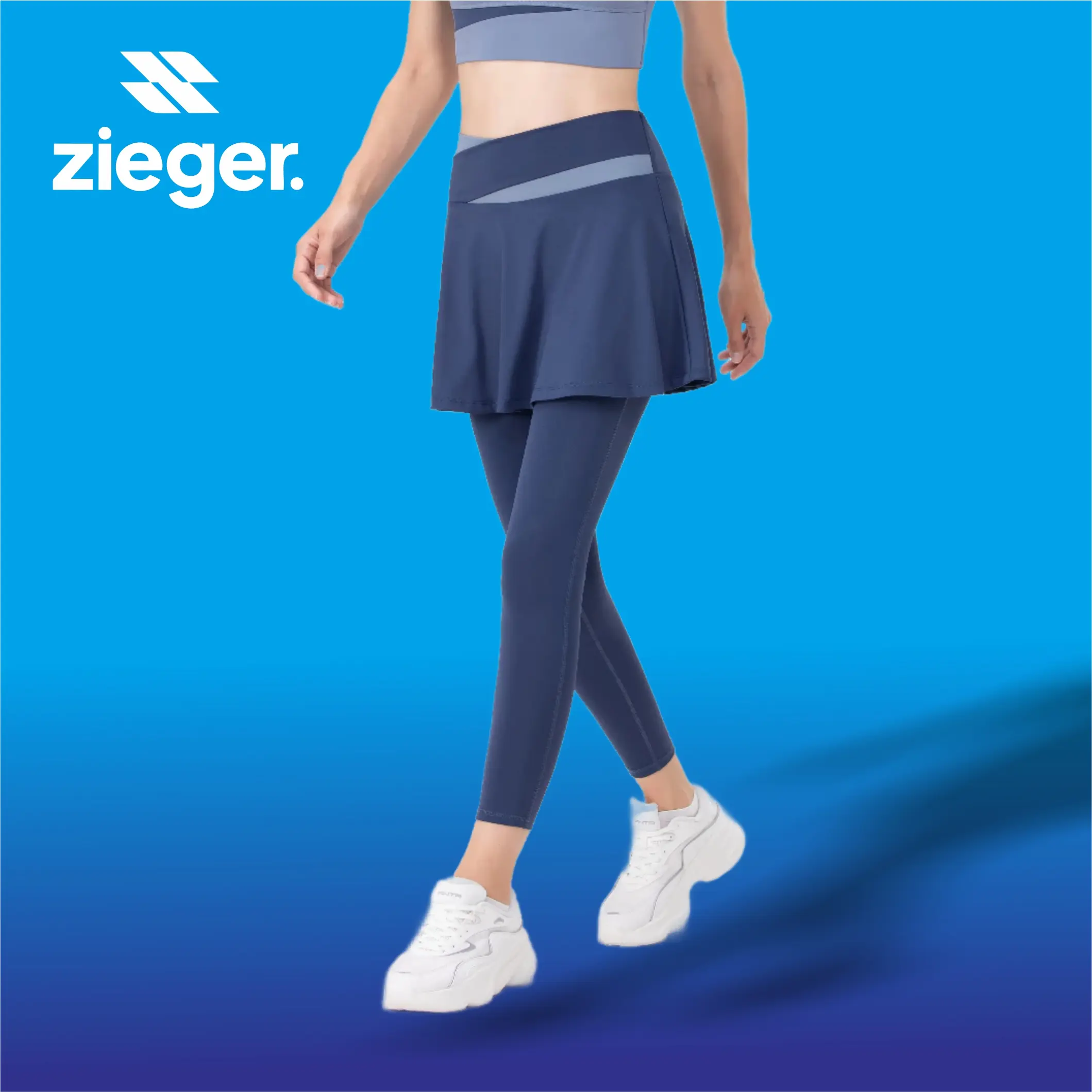 ZIEGER ACTIVEWEAR ROK LEGING HIGH WAIST IMPORT WANITA KEKINIAN ROK CELANA OLAHRAGA LARI GYM YOGA Legging Outdoor Pakaian Sport