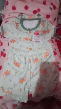 Product Review of Little Q - BIS Rampel Baju Bayi Pendek Kancing Depan Celana Pendek from r**a 0