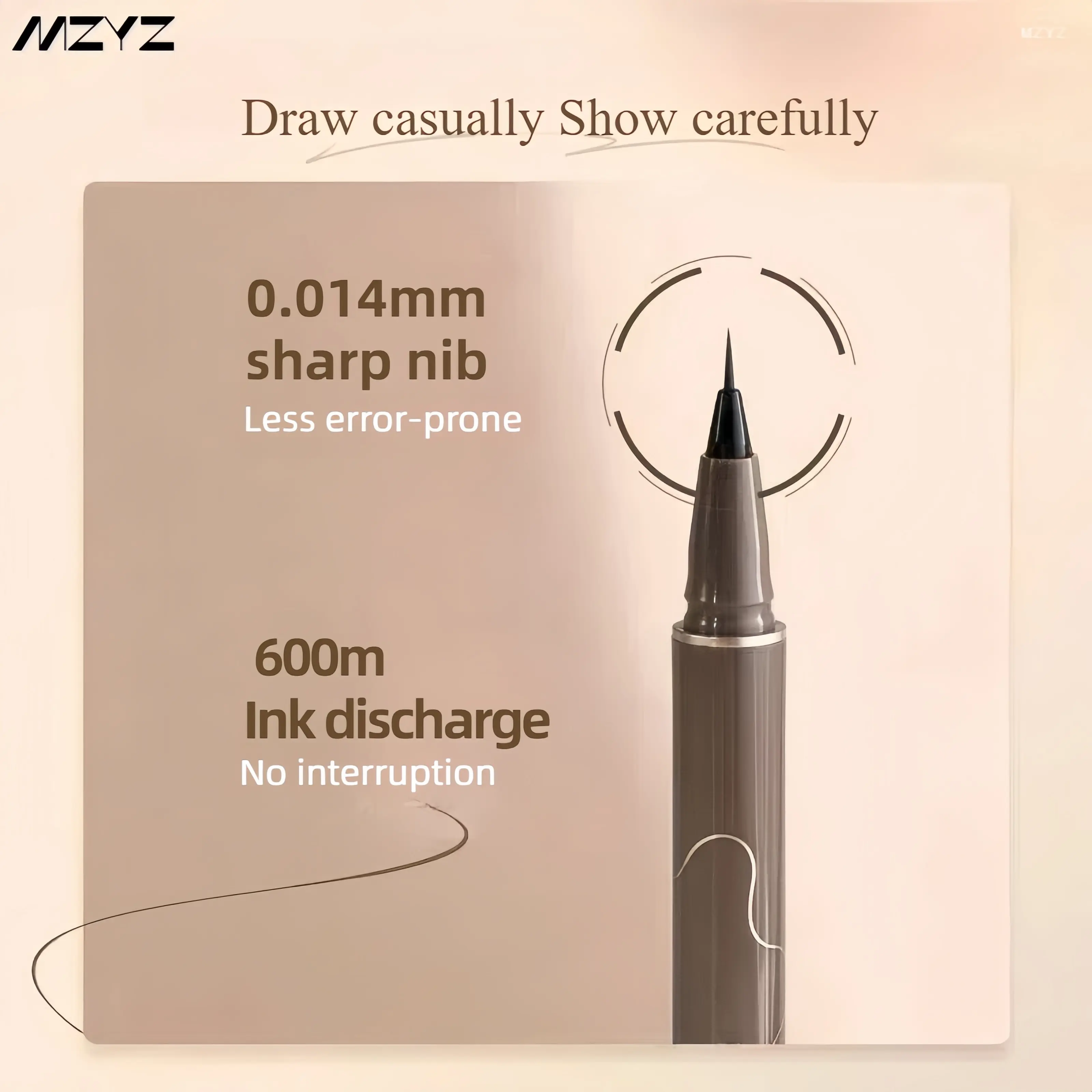 MZYZ Long Lasting Waterproof Smudge-Free Liquid Eyeliner Moisturizing Smooth Fine