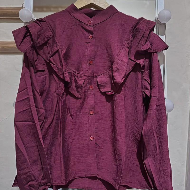 AMP ID Blouse Atasan Kemeja Wanita Kekinian Mewah Elegant Formal Dan Non Formal Blouse Rafella Baju Atasan Panjang Casual Remaja Muslim Basic Dewasa Simple Linen 5