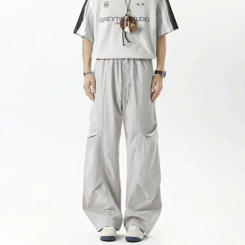 Quần ống suông rộng Unisex VẢI GIÓ ÉP PHONG CÁCH NHẬT form rộng nam nữ đều mặc được