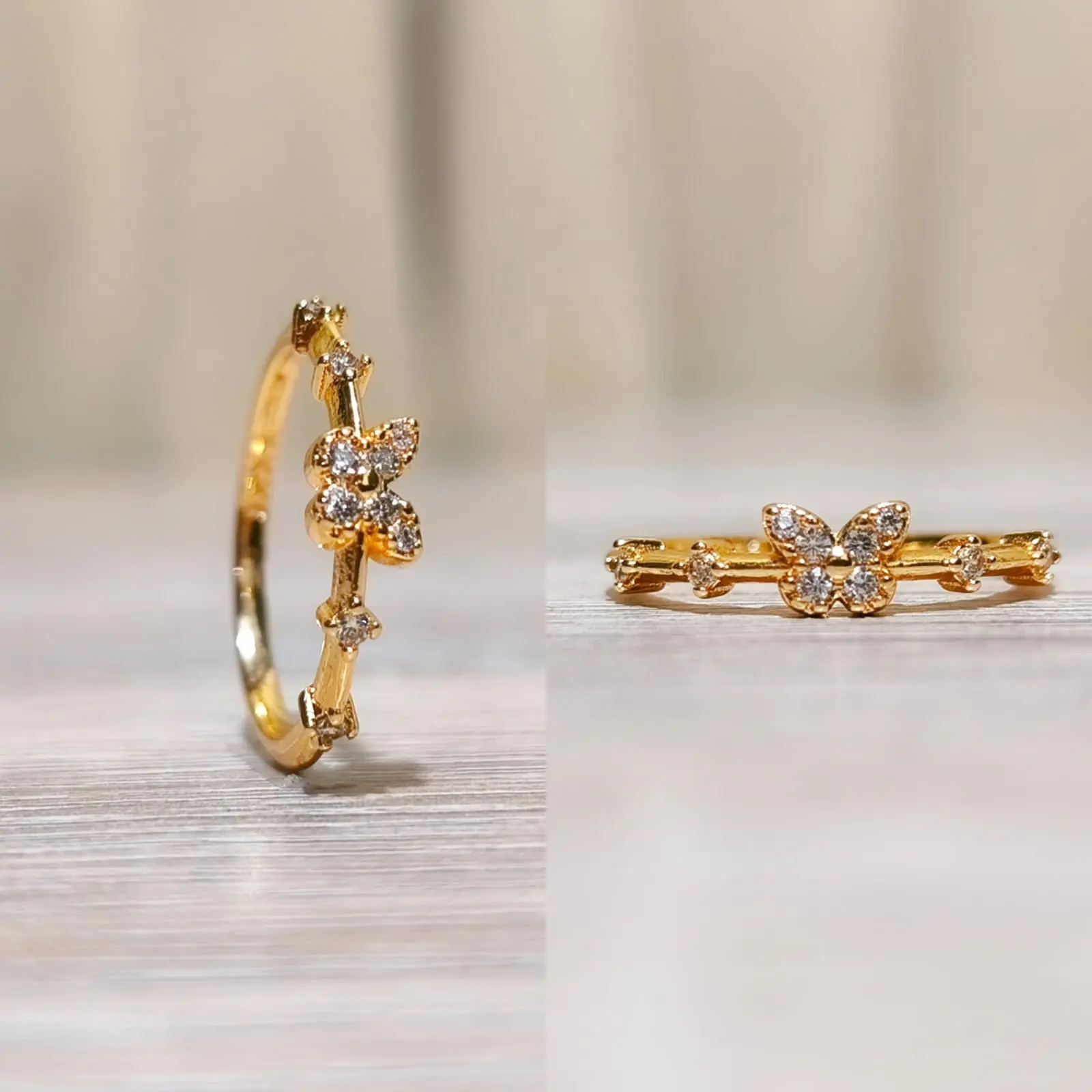 Cincin wanita motif kupu-kupu permata elegant CC-KEL4003