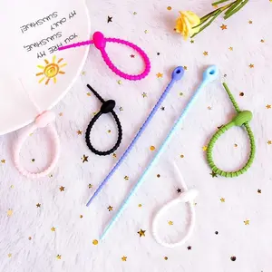 Pengikat kabel dari silikon serbaguna silicone cable ties dilengkapi pouch untuk cable organizer