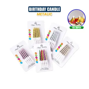 [COD] GD C1149 Birthday Candle Lilin Spiral Kecil Isi 10Pcs Warna Warni