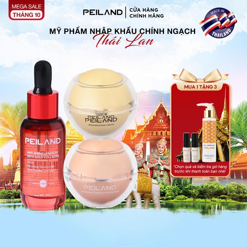 [Combo NGÀY&ĐÊM&SERUM] Serum hỗ trợ chống lão hoá + Kem đêm dưỡng ẩm sáng da & Kem ngày & Kem ngày