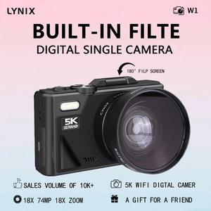 [4K libreng upgrade sa 5K] 5k HD W1 digicam camera 75mp flip digital camera for photography dslr camera for vlogging mirrorless cameras without lens picture action camera retro camera vlog Wireless Electronic Card ChargingCan transmit via wifi
