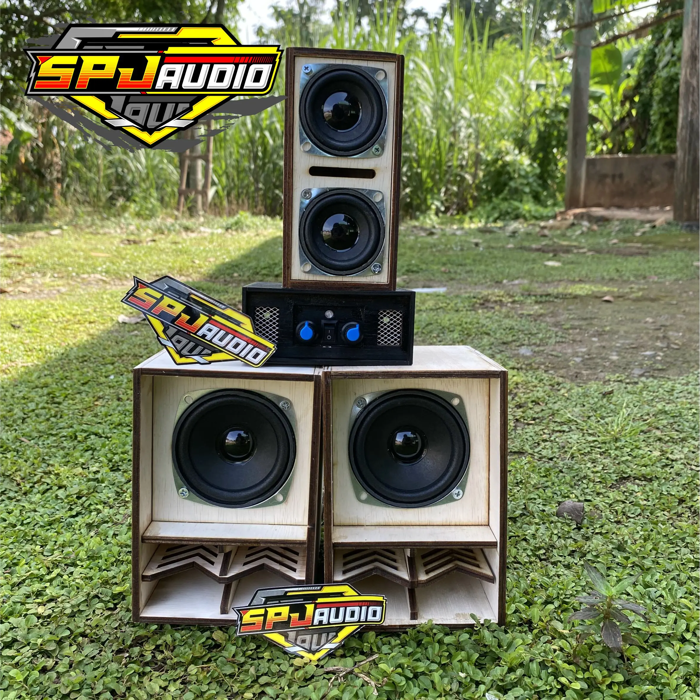 Paket Sound Miniatur Fullset Box CBS Doble 3 Inch dan Line Array 2 Inch Plus Speaker Lengkap Amplifier Siap Bunyi SPJ AUDIO