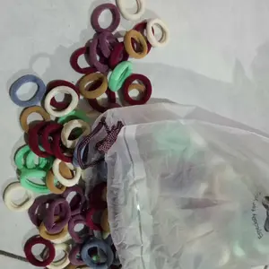 Karet rambut 200pcs / Karet rambut Donat Pouch warna warni